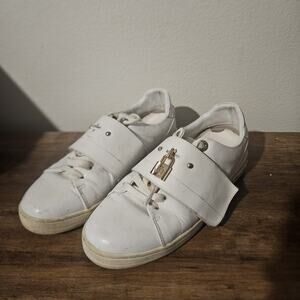 Louis Vuitton LV Logo Monogram White Front Row Lock Leather Sneakers 36